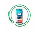 Funda Colgante Transparente para Motorola Moto E7 con Cordon Verde Agua