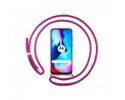 Funda Colgante Transparente para Motorola Moto G9 Power con Cordon Rosa Fucsia