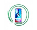 Funda Colgante Transparente para Motorola Moto G9 Power con Cordon Verde Agua