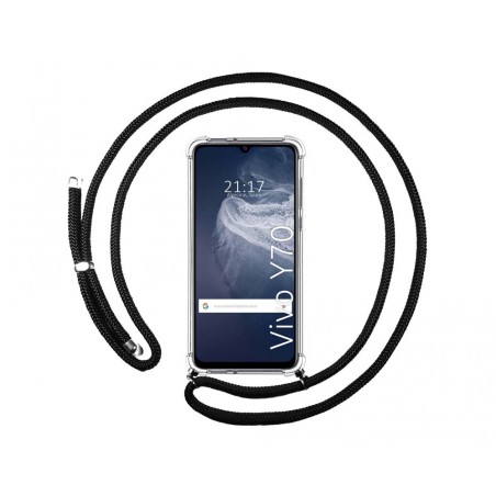 Funda Colgante Transparente para Vivo Y70 con Cordon Negro