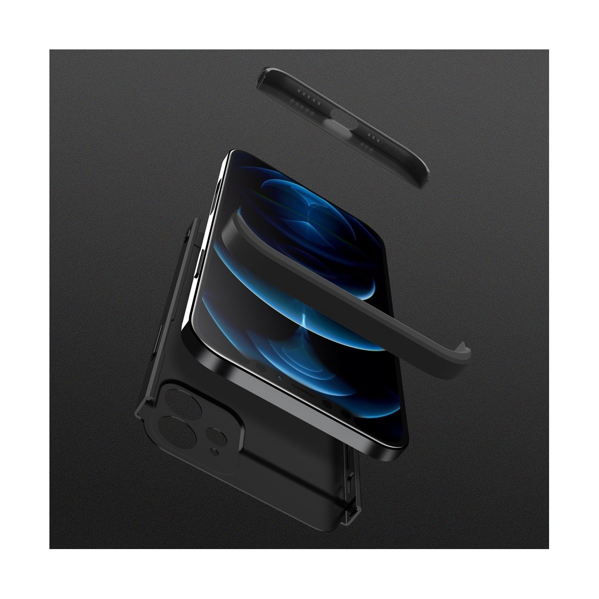 Funda Carcasa GKK 360 para Iphone 12 (6.1) color Negra