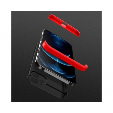 Funda Carcasa GKK 360 para Iphone 12 Mini (5.4) color Negra / Roja