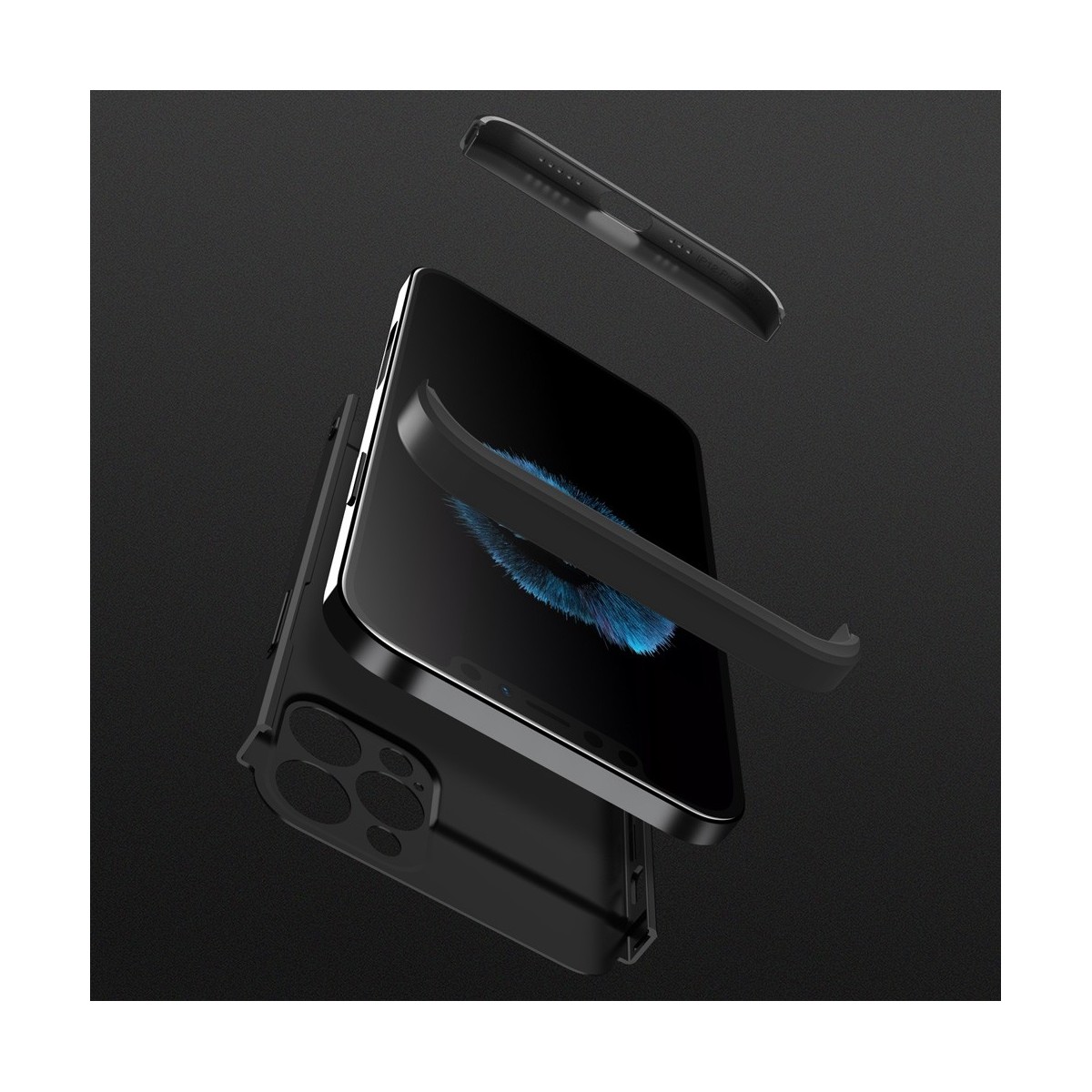 Funda Carcasa GKK 360 para Iphone 12 Pro Max (6.7) color Negra