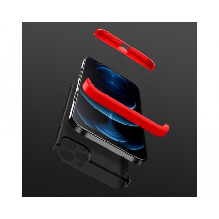 Funda Carcasa GKK 360 para Iphone 12 Pro Max (6.7) color Negra / Roja