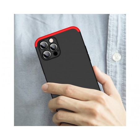 Funda Carcasa GKK 360 para Iphone 12 Pro Max (6.7) color Negra / Roja