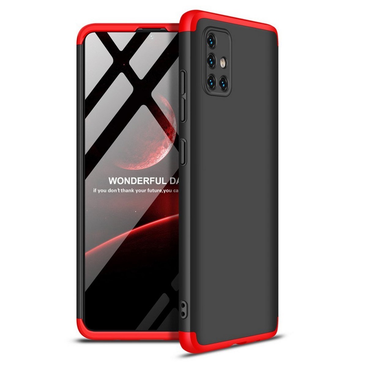 Funda Carcasa GKK 360 para Samsung Galaxy M51 color Negra / Roja