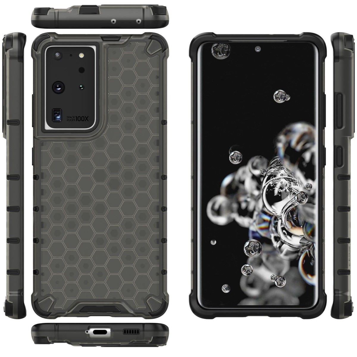 Funda Tipo Honeycomb Armor (Pc+Tpu) Negra para Samsung Galaxy S21 Ultra 5G