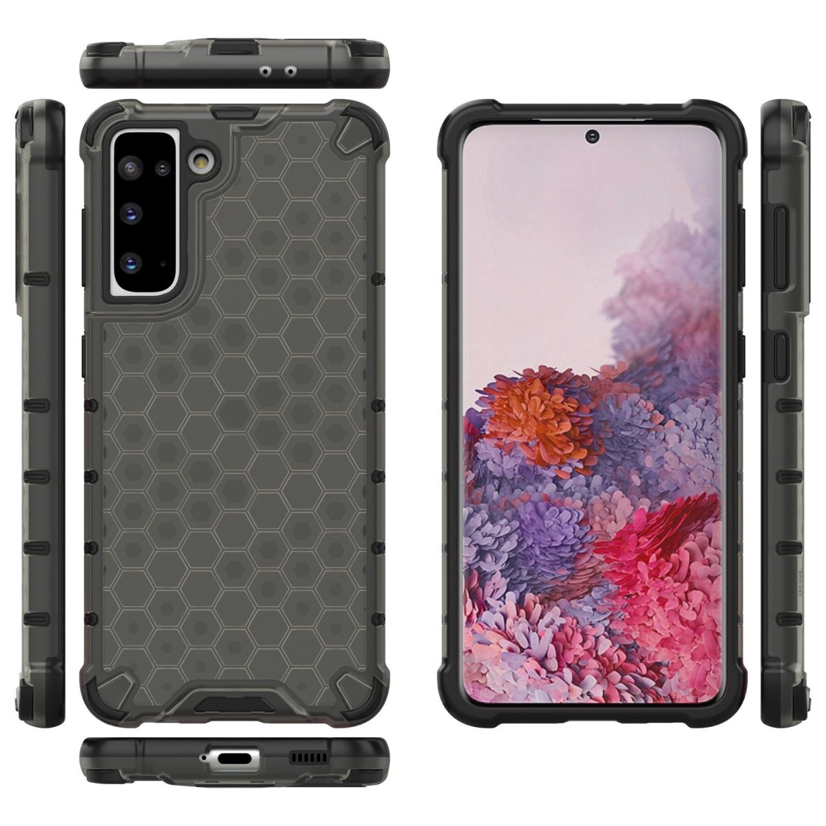 Funda Tipo Honeycomb Armor (Pc+Tpu) Negra para Samsung Galaxy S21+ Plus 5G