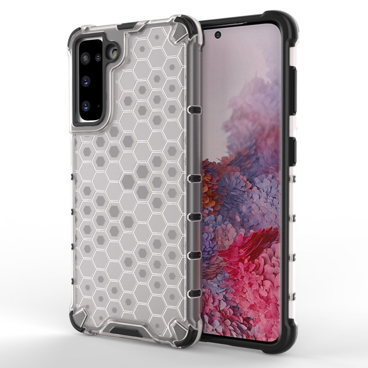 Funda Tipo Honeycomb Armor (Pc+Tpu) Transparente para Samsung Galaxy S21+ Plus 5G