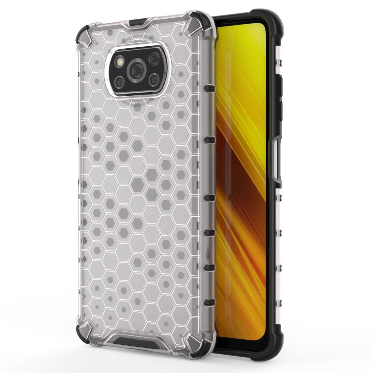Funda Tipo Honeycomb Armor (Pc+Tpu) Transparente para Xiaomi POCO X3 NFC / X3 PRO