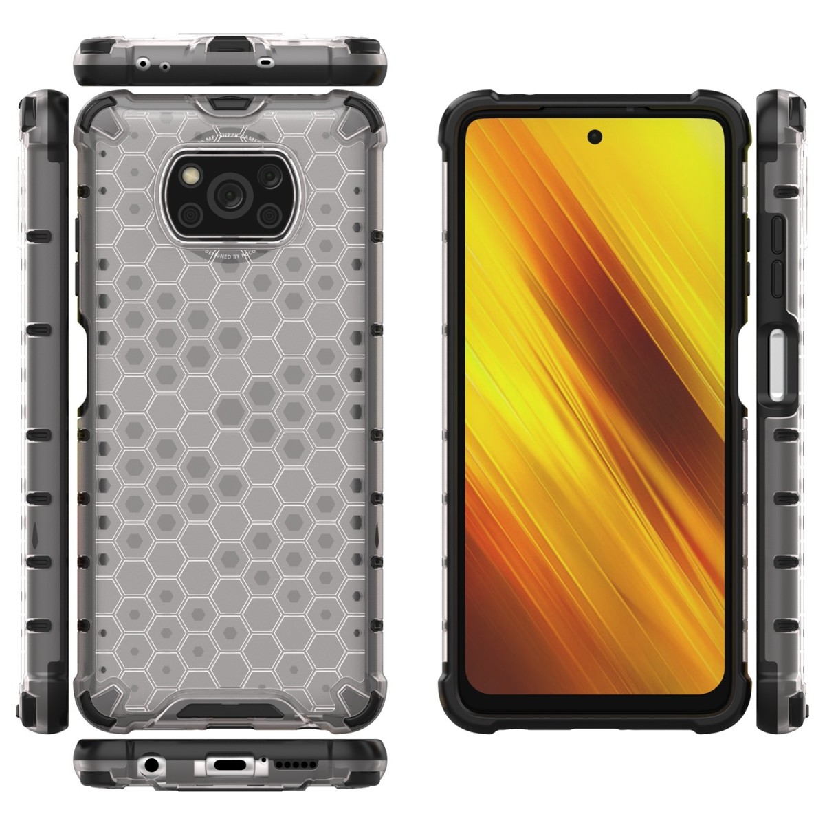 Funda Tipo Honeycomb Armor (Pc+Tpu) Transparente para Xiaomi POCO X3 NFC / X3 PRO