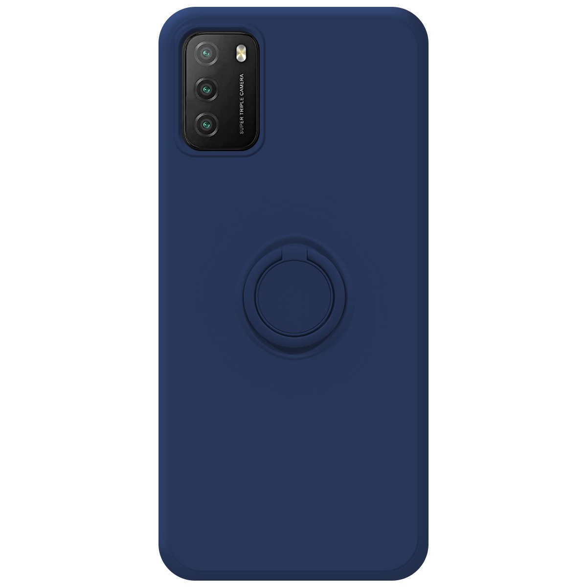 Funda Silicona Líquida Ultra Suave con Anillo para Xiaomi POCO M3 / Redmi 9T color Azul