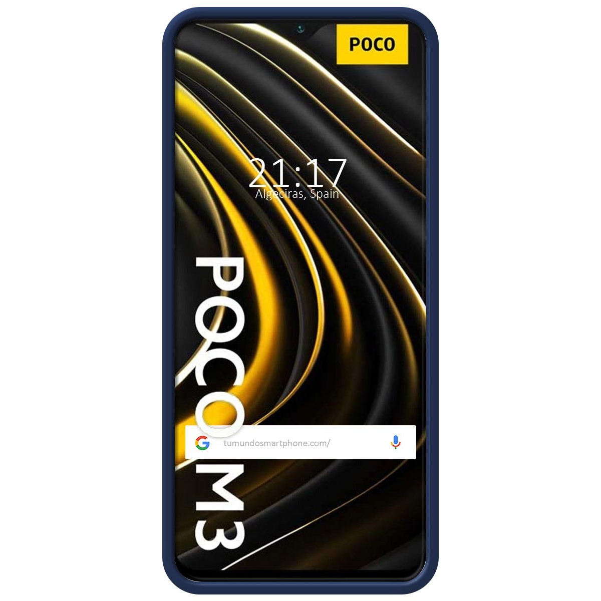 Funda Silicona Líquida Ultra Suave con Anillo para Xiaomi POCO M3 / Redmi 9T color Azul