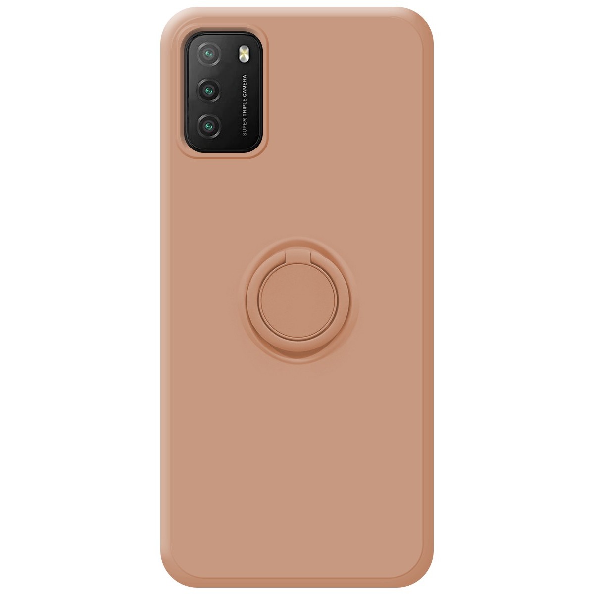 Funda Silicona Líquida Ultra Suave con Anillo para Xiaomi POCO M3 / Redmi 9T color Rosa