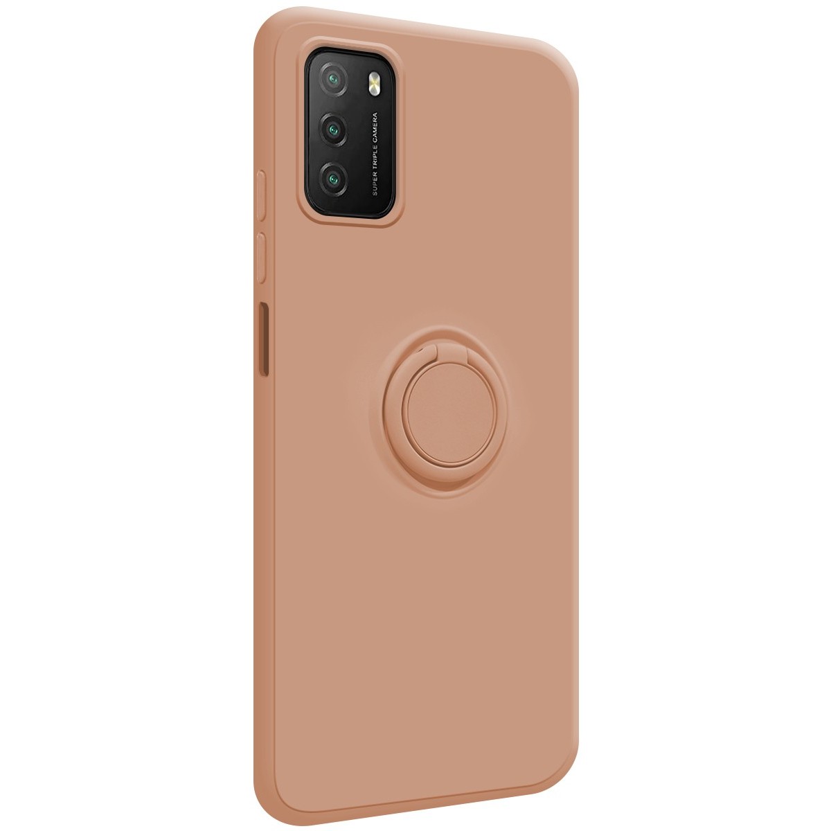 Funda Silicona Líquida Ultra Suave con Anillo para Xiaomi POCO M3 / Redmi 9T color Rosa