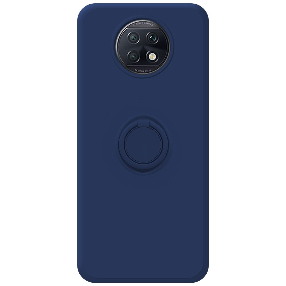 Funda Silicona Líquida Ultra Suave con Anillo para Xiaomi Redmi Note 9T 5G color Azul