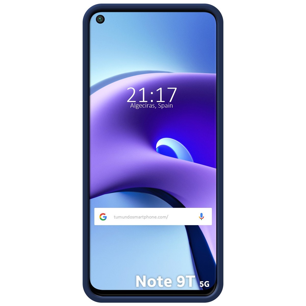 Funda Silicona Líquida Ultra Suave con Anillo para Xiaomi Redmi Note 9T 5G color Azul