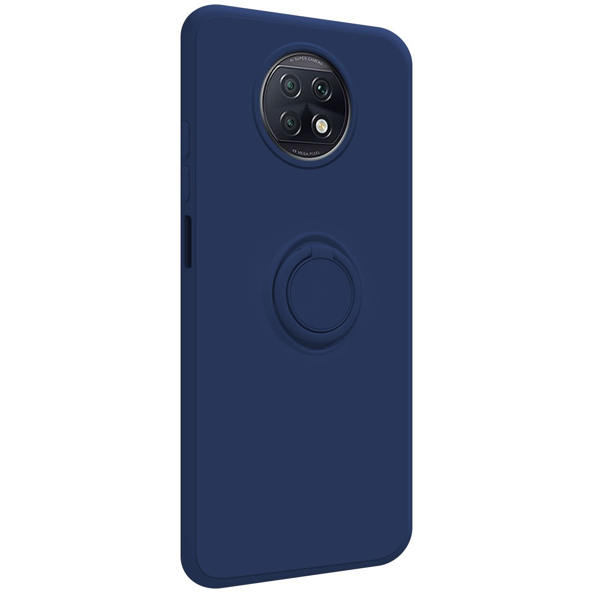 Funda Silicona Líquida Ultra Suave con Anillo para Xiaomi Redmi Note 9T 5G color Azul
