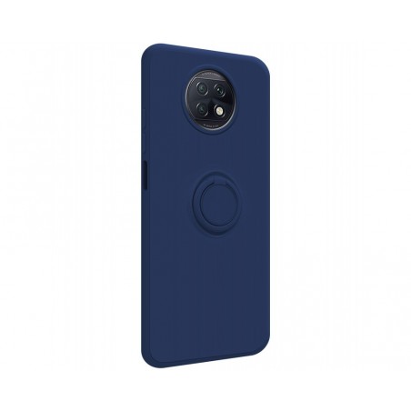 Funda Silicona Líquida Ultra Suave con Anillo para Xiaomi Redmi Note 9T 5G color Azul