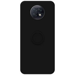 Funda Silicona Líquida Ultra Suave con Anillo para Xiaomi Redmi Note 9T 5G color Negro 2