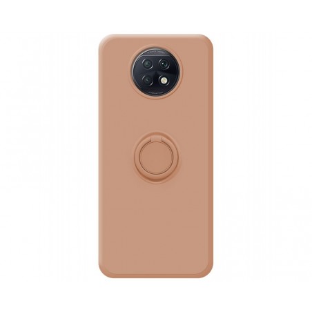 Funda Silicona Líquida Ultra Suave con Anillo para Xiaomi Redmi Note 9T 5G color Rosa