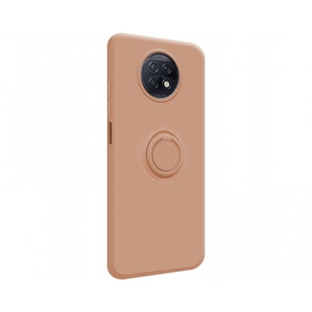 Funda Silicona Líquida Ultra Suave con Anillo para Xiaomi Redmi Note 9T 5G color Rosa