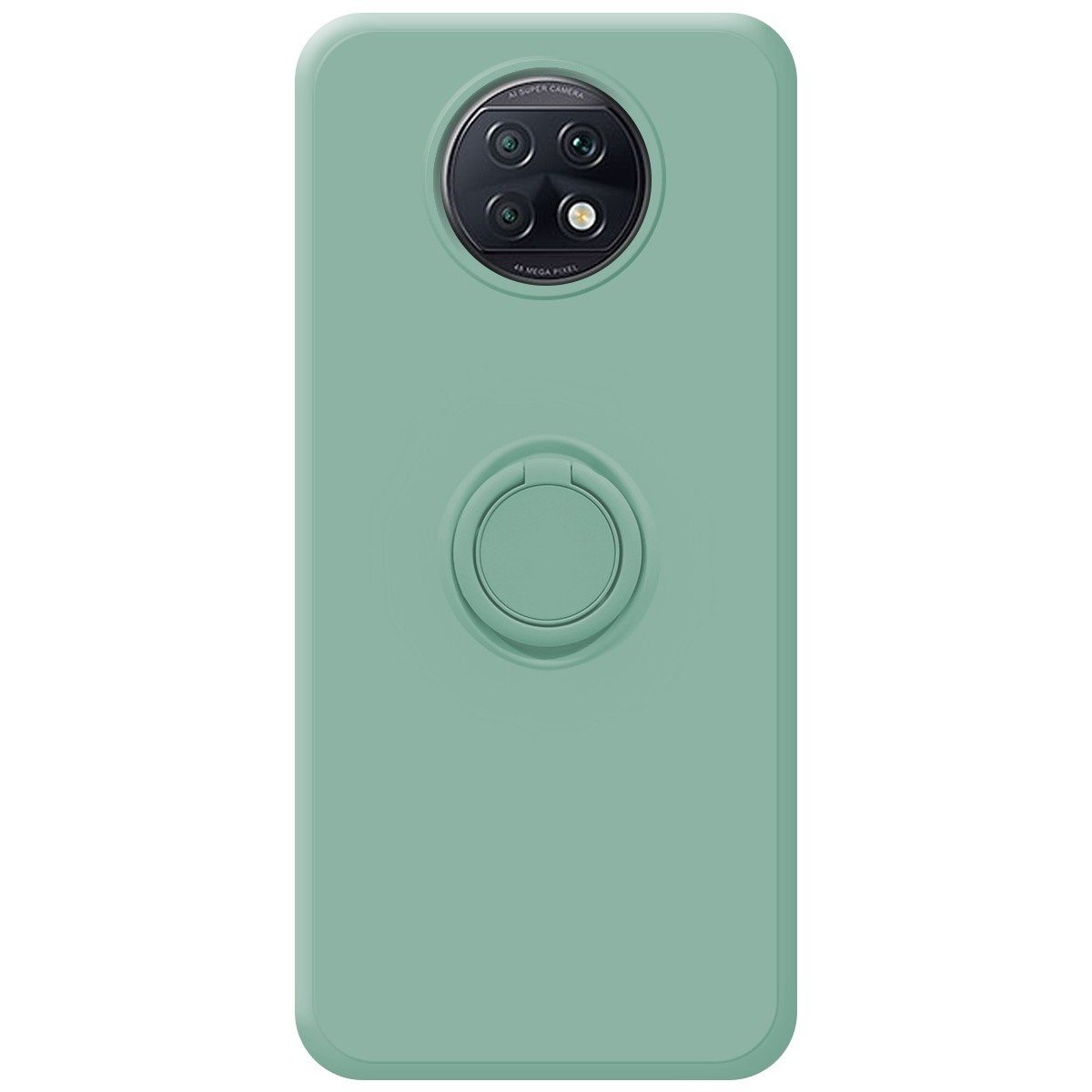 Funda Silicona Líquida Ultra Suave con Anillo para Xiaomi Redmi Note 9T 5G color Verde
