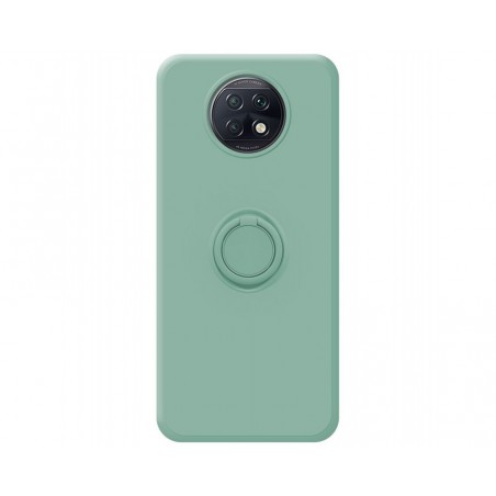 Funda Silicona Líquida Ultra Suave con Anillo para Xiaomi Redmi Note 9T 5G color Verde