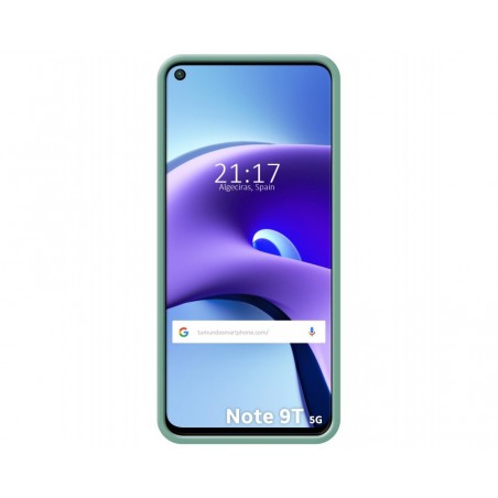 Funda Silicona Líquida Ultra Suave con Anillo para Xiaomi Redmi Note 9T 5G color Verde