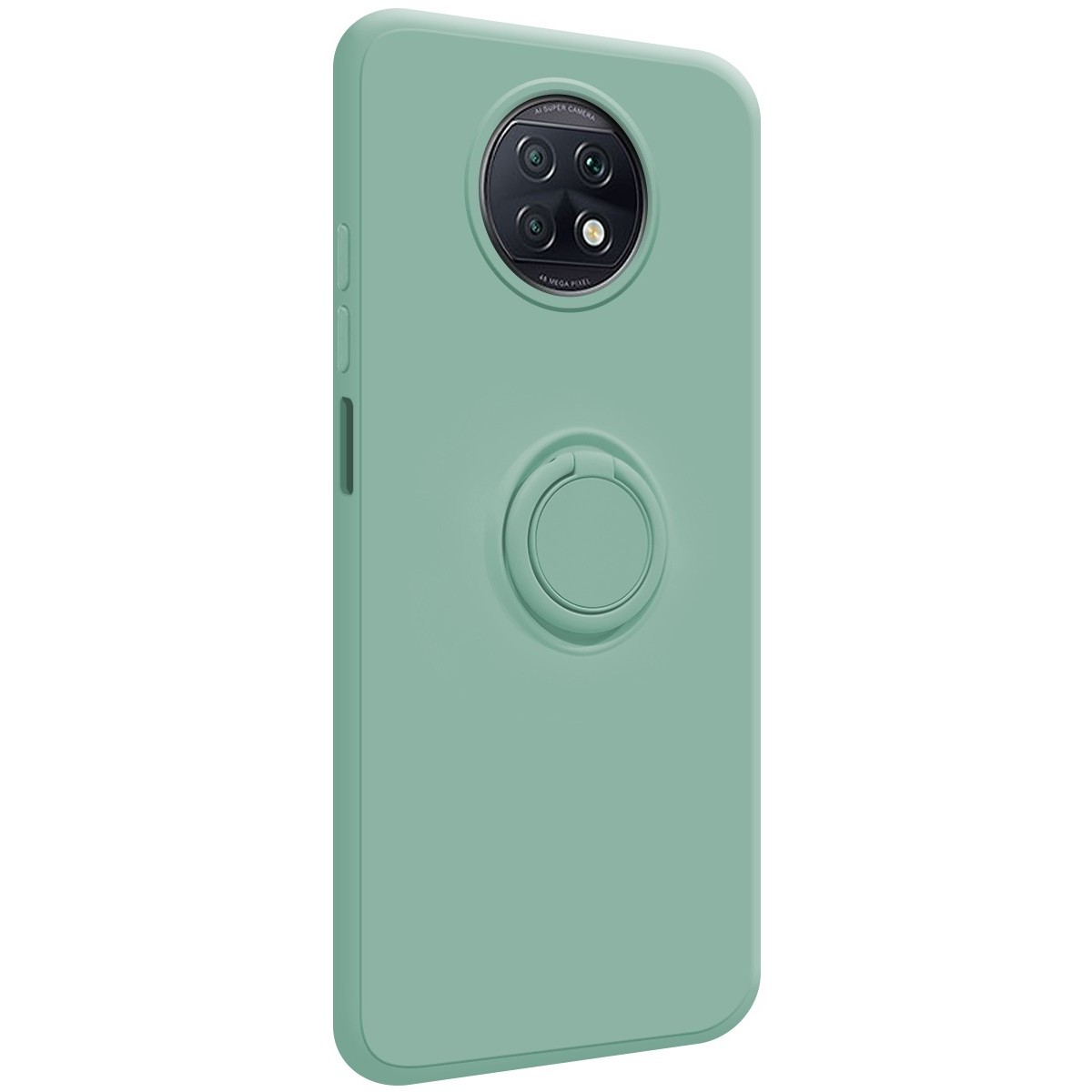 Funda Silicona Líquida Ultra Suave con Anillo para Xiaomi Redmi Note 9T 5G color Verde
