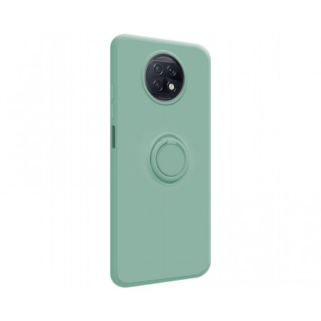 Funda Silicona Líquida Ultra Suave con Anillo para Xiaomi Redmi Note 9T 5G color Verde