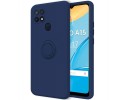 Funda Silicona Líquida Ultra Suave con Anillo para Oppo A15 color Azul