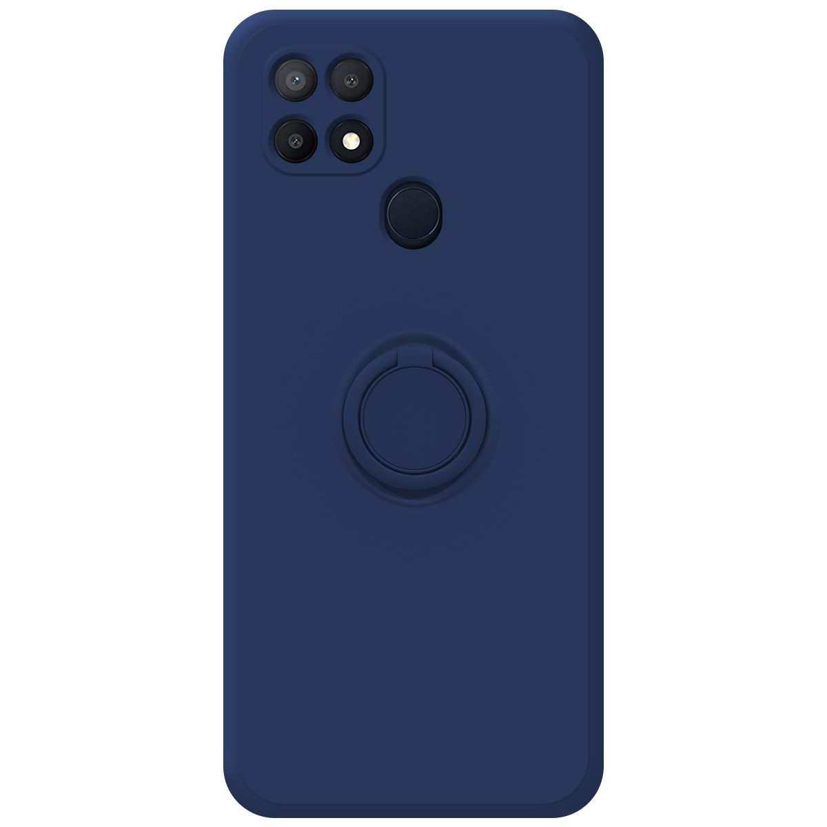 Funda Silicona Líquida Ultra Suave con Anillo para Oppo A15 color Azul