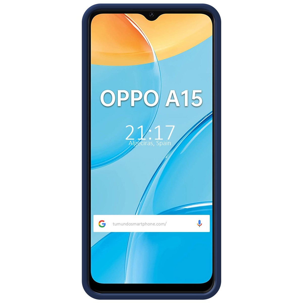 Funda Silicona Líquida Ultra Suave con Anillo para Oppo A15 color Azul