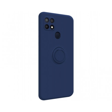 Funda Silicona Líquida Ultra Suave con Anillo para Oppo A15 color Azul