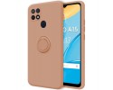 Funda Silicona Líquida Ultra Suave con Anillo para Oppo A15 color Rosa