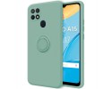 Funda Silicona Líquida Ultra Suave con Anillo para Oppo A15 color Verde