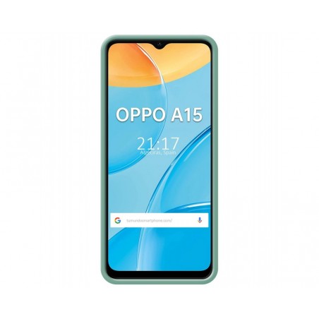 Funda Silicona Líquida Ultra Suave con Anillo para Oppo A15 color Verde
