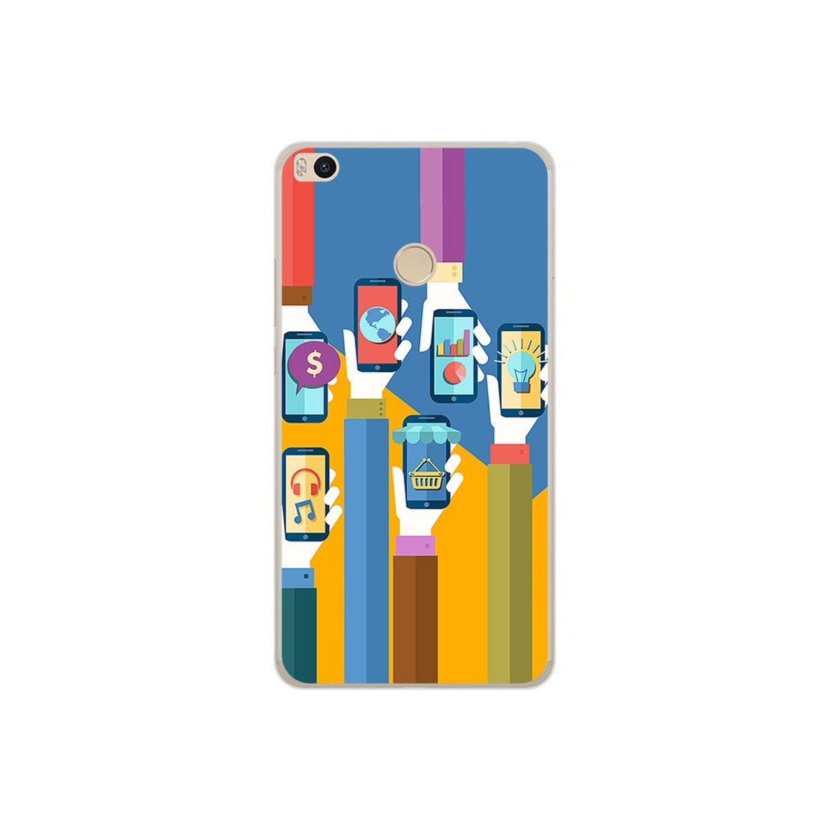 Funda Gel Tpu para Xiaomi Mi Max 2 Diseño Apps Dibujos