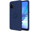 Funda Silicona Líquida Ultra Suave con Anillo para Oppo A53 / A53s color Azul