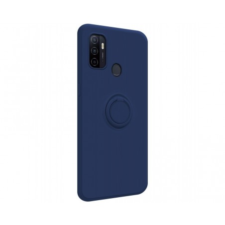Funda Silicona Líquida Ultra Suave con Anillo para Oppo A53 / A53s color Azul