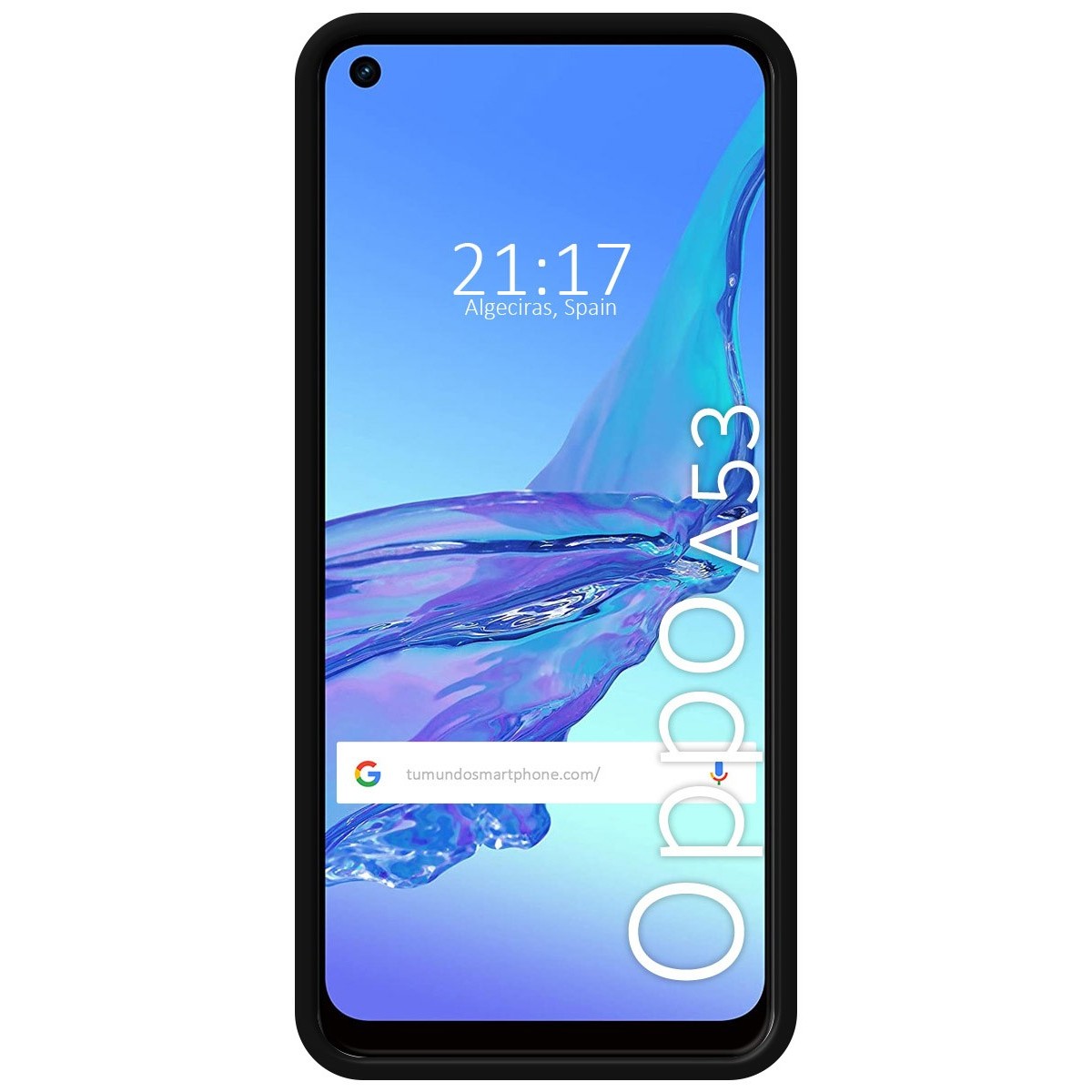 Funda Silicona Líquida Ultra Suave con Anillo para Oppo A53 / A53s color Negro