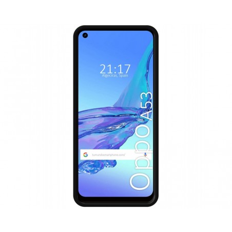 Funda Silicona Líquida Ultra Suave con Anillo para Oppo A53 / A53s color Negro
