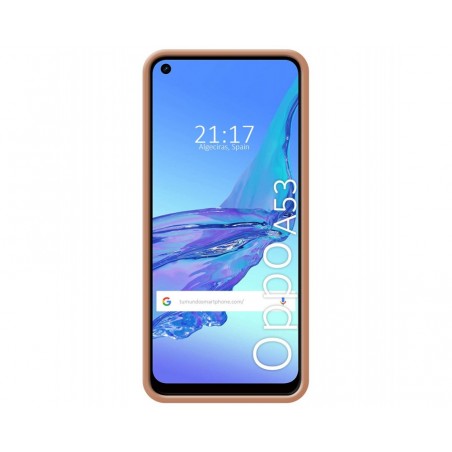 Funda Silicona Líquida Ultra Suave con Anillo para Oppo A53 / A53s color Rosa