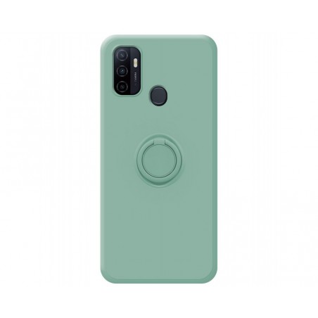 Funda Silicona Líquida Ultra Suave con Anillo para Oppo A53 / A53s color Verde