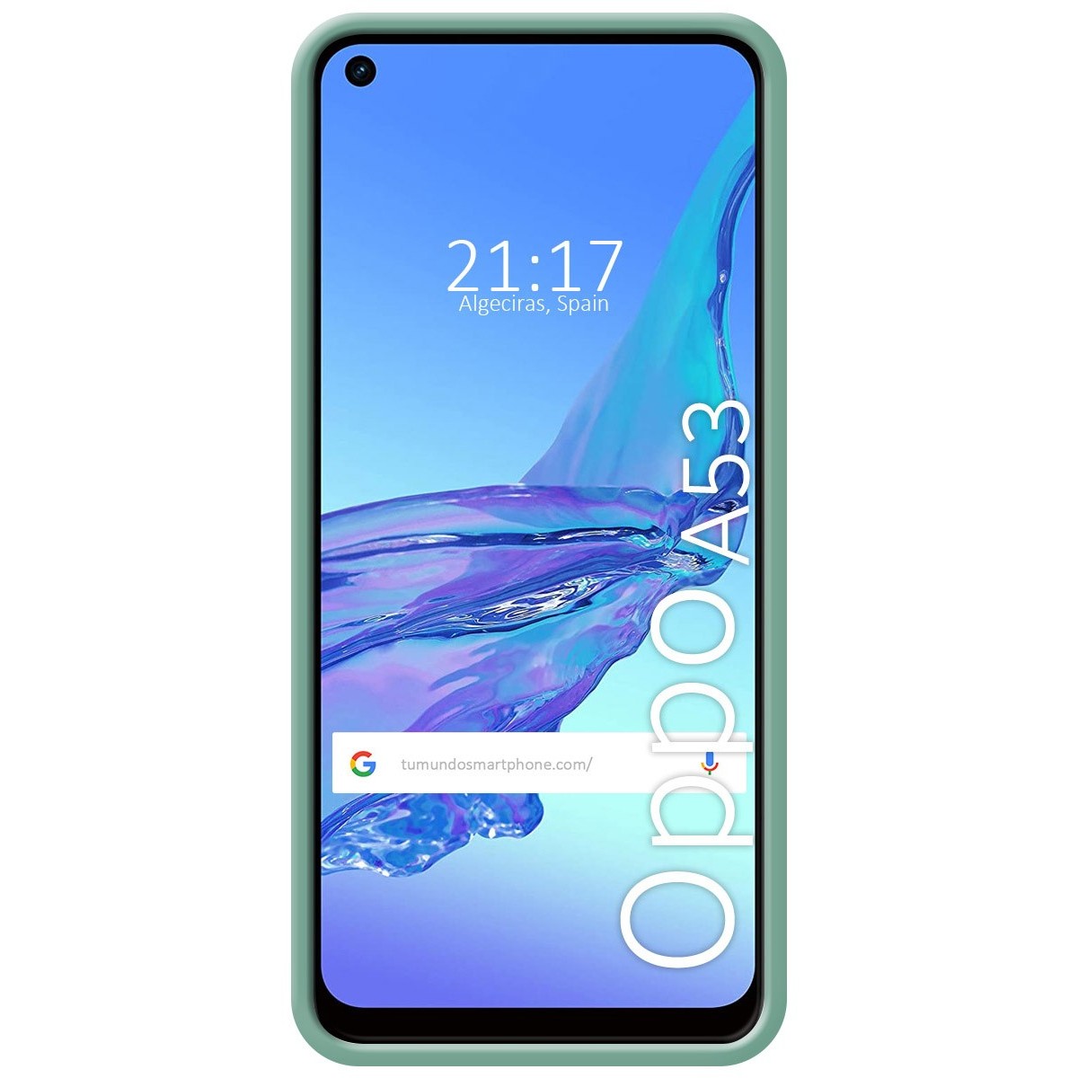 Funda Silicona Líquida Ultra Suave con Anillo para Oppo A53 / A53s color Verde