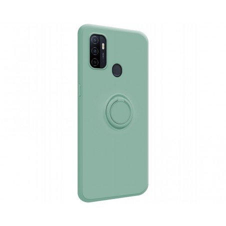 Funda Silicona Líquida Ultra Suave con Anillo para Oppo A53 / A53s color Verde