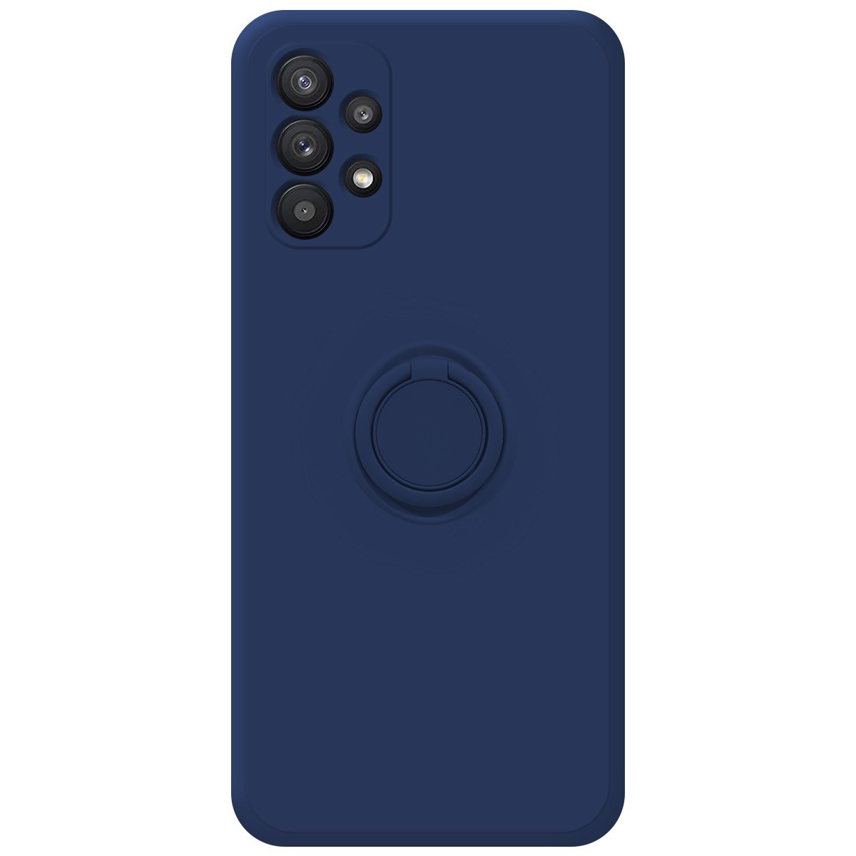 Funda Silicona Líquida Ultra Suave con Anillo para Samsung Galaxy A32 5G color Azul