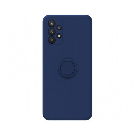 Funda Silicona Líquida Ultra Suave con Anillo para Samsung Galaxy A32 5G color Azul