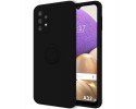 Funda Silicona Líquida Ultra Suave con Anillo para Samsung Galaxy A32 5G color Negro